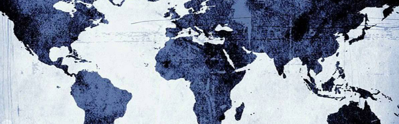 stylized world map in blue